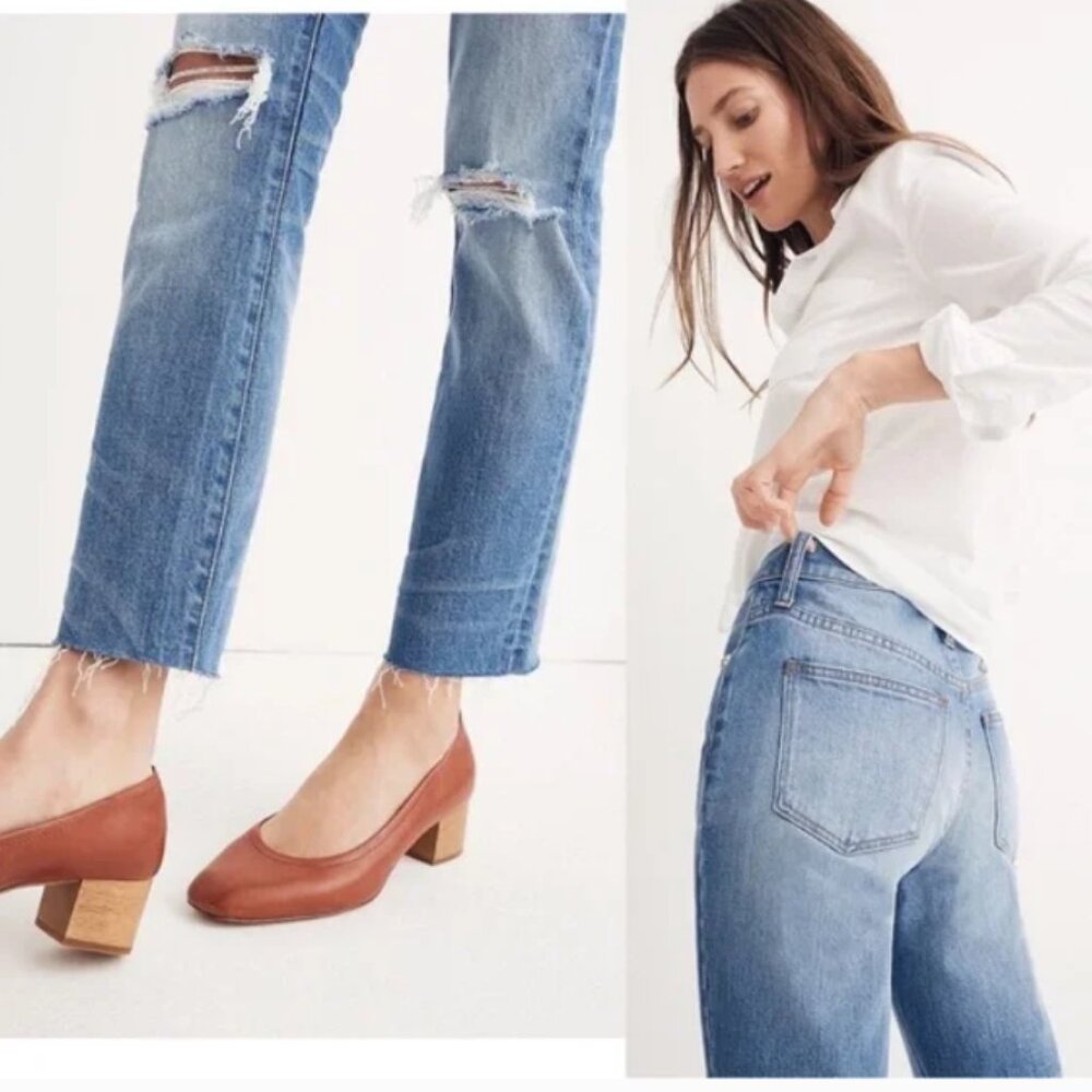 Madewell the high rise slim crop boyjean knee rip edition - Picture 3 of 10
